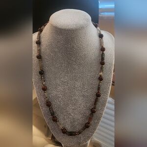 Elegant Brown Jade Necklace